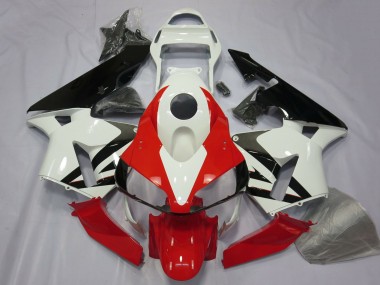 Mejores Carenado Moto Honda CBR600RR 2003-2004 - Blanco Rojo Negro Brillante