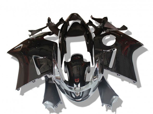 Mejores Carenados Moto Honda CBR1100XX Blackbird 1996-2007 - Negro Brillante Gris