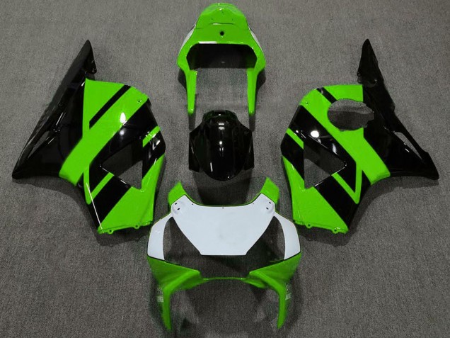 Mejores Carenados Moto Honda CBR954RR 2002-2003 - Verde Negro Brillante Blanco Verde OEM Estilo