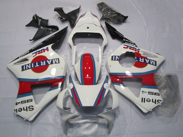 Mejores Carenados Moto Honda CBR954RR 2002-2003 - Blanco Rojo Negro Martini