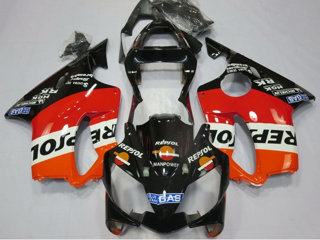 Mejores Carenados Moto Honda CBR600 F4i 2001-2003 - Naranja Blanco Rojo Negro Brillante Repsol