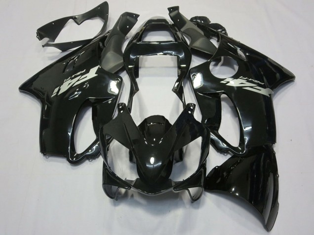 Mejores Carenados Moto Honda CBR600 F4i 2001-2003 - Negro Brillante Plata Calcomanía
