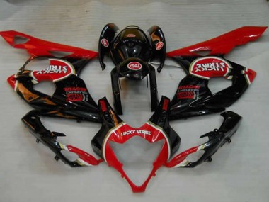 Mejores Carenados Moto Suzuki GSXR 1000 2005-2006 - Negro Brillante Rojo Blanco Lucky Strike