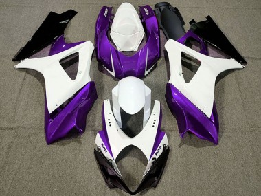 Mejores Carenados Moto Suzuki GSXR 1000 2007-2008 - Blanco Púrpura Negro