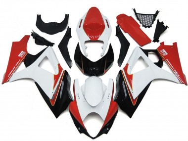 Mejores Carenados Moto Suzuki GSXR 1000 2007-2008 - Blanco Rojo Negro