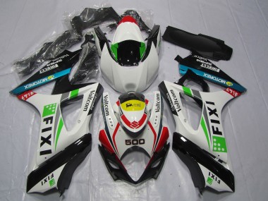 Mejores Carenados Moto Suzuki GSXR 1000 2007-2008 - Blanco Azul Verde Amarillo Rojo Fixi 500