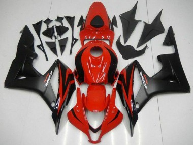 Mejores Carenados Moto Honda CBR600RR 2007-2008 - Rojo Negro Mate Calcomanías