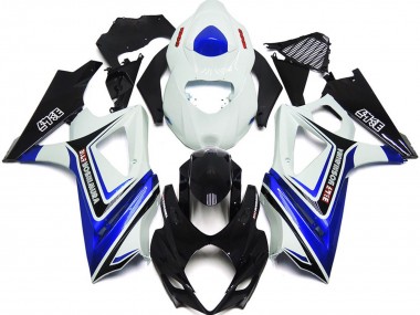 Mejores Carenados Moto Suzuki GSXR 1000 2007-2008 - Blanco Azul Negro OEM Estilo