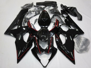 Mejores Carenados Moto Suzuki GSXR 1000 2005-2006 - Negro Brillante Rojo