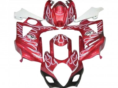 Mejores Carenados Moto Suzuki GSXR 1000 2007-2008 - Rojo Blanco Llama