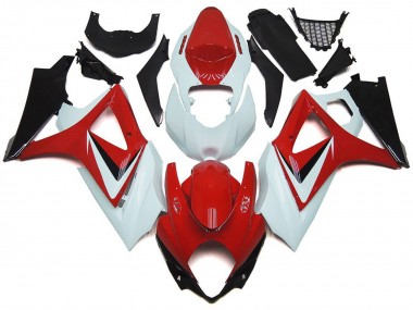 Mejores Carenados Moto Suzuki GSXR 1000 2007-2008 - Blanco Rojo Negro OEM Estilo