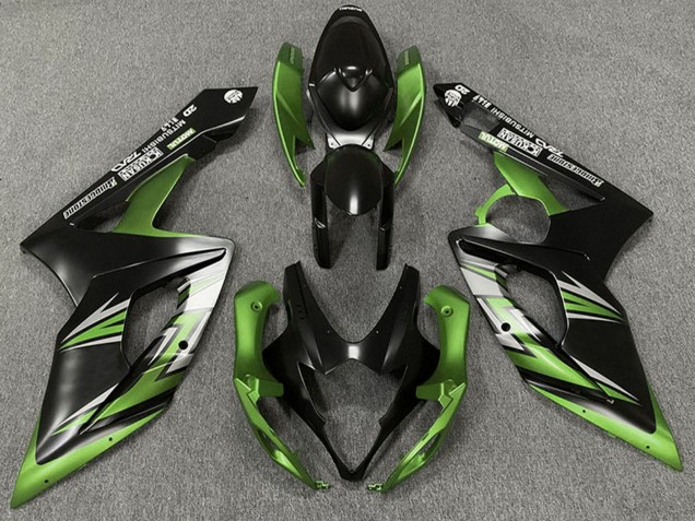 Mejores Carenado Moto Suzuki GSXR 1000 2005-2006 - Negro Mate Verde