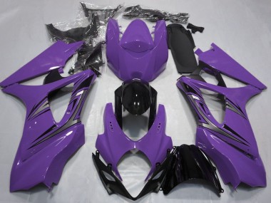 Mejores Carenados Moto Suzuki GSXR 1000 2007-2008 - Púrpura Negro Brillante OEM Estilo