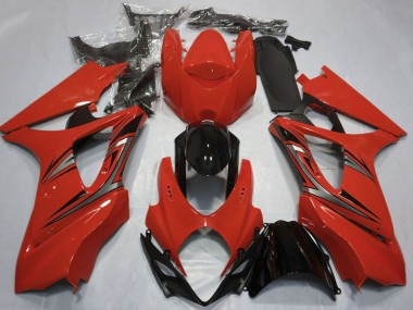 Mejores Carenados Moto Suzuki GSXR 1000 2007-2008 - Rojo Negro Brillante OEM Estilo