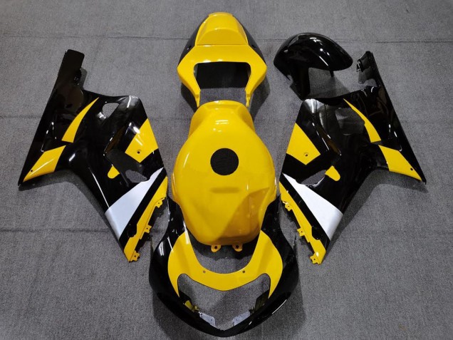 Mejores Carenados Moto Suzuki GSXR 600 / GSXR 750 2001-2003 - Amarillo Blanco Negro Brillante