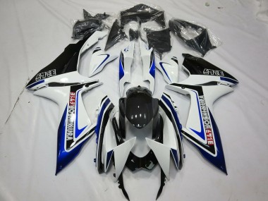 Mejores Carenados Moto Suzuki GSXR 600 / GSXR 750 2011-2024 - Blanco Azul Negro Brillante Alstare
