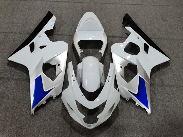 Mejores Kits Carenado Moto Suzuki GSXR 600 / GSXR 750 2004-2005 - Blanco Azul Negro