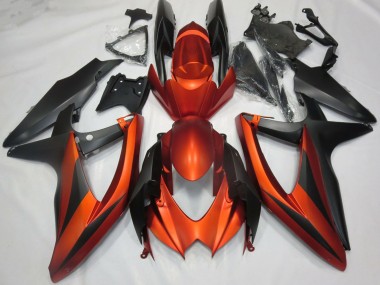 Mejores Carenados Moto Suzuki GSXR 600 / GSXR 750 2008-2010 - Burnt Naranja Negro Mate