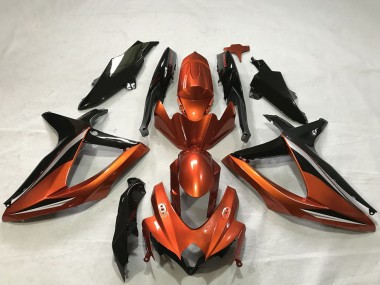 Mejores Carenados Moto Suzuki GSXR 600 / GSXR 750 2008-2010 - Burnt Naranja Negro Brillante