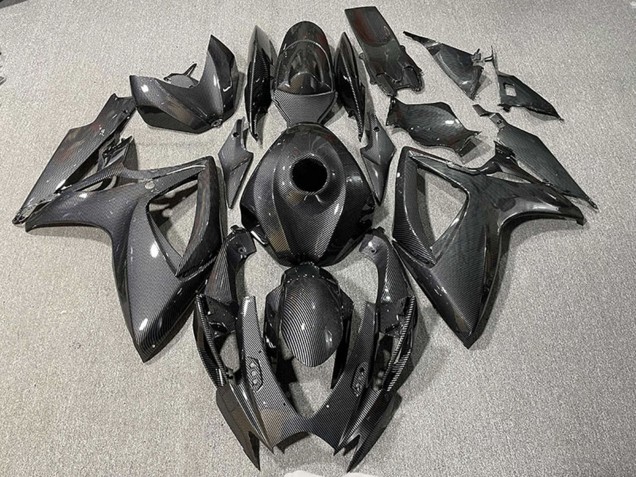 Mejores Carenados Moto Suzuki GSXR 600 / GSXR 750 2006-2007 - Negro FibraCarbono Estilo