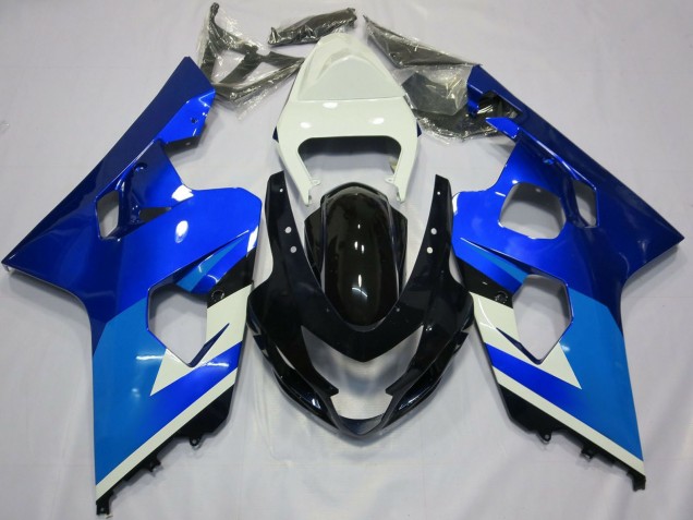 Mejores Carenados Moto Suzuki GSXR 600 / GSXR 750 2004-2005 - Blanco Azul Negro