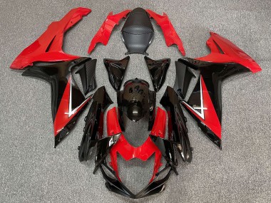 Mejores Carenado Moto ABS Suzuki GSXR 600 / GSXR 750 2011-2024 - Rojo Negro Brillante