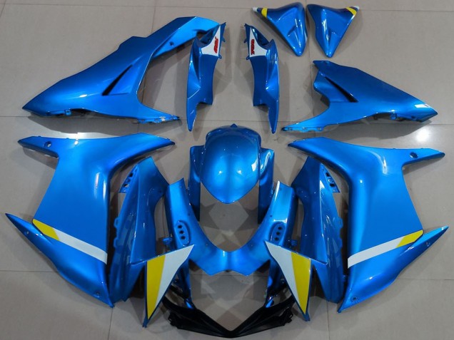 Mejores Carenado Moto Suzuki GSXR 600 / GSXR 750 2011-2024 - Azul Blanco Amarillo