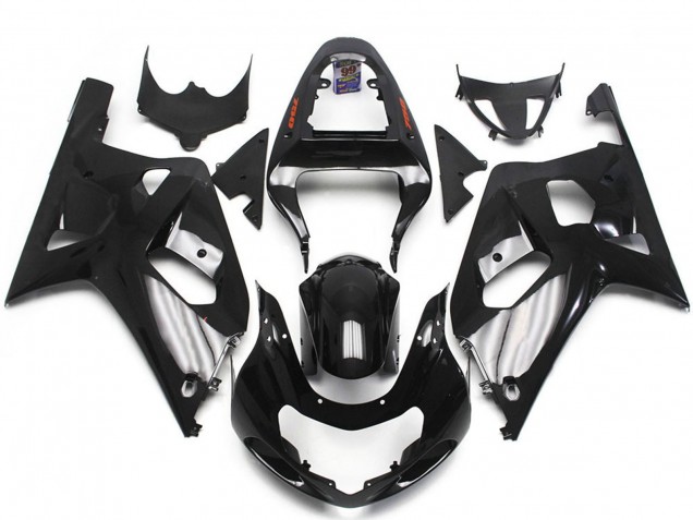 Mejores Carenados Moto Suzuki GSXR 600 / GSXR 750 2001-2003 - Negro Brillante Plata
