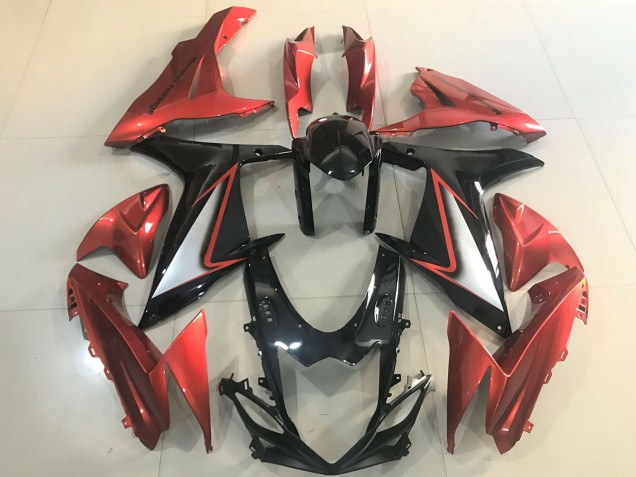 Mejores Carenados Moto Suzuki GSXR 600 / GSXR 750 2011-2024 - Naranja Plata Negro Brillante