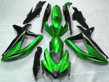 Mejores Carenados Moto Suzuki GSXR 600 / GSXR 750 2008-2010 - Verde Plata Negro Brillante