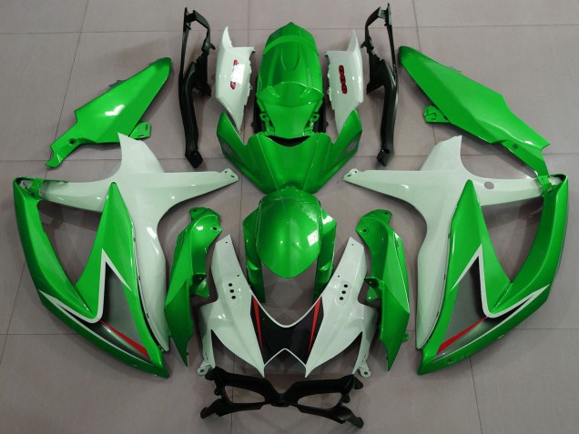 Mejores Carenados Moto Suzuki GSXR 600 / GSXR 750 2008-2010 - Blanco Verde Negro Rojo