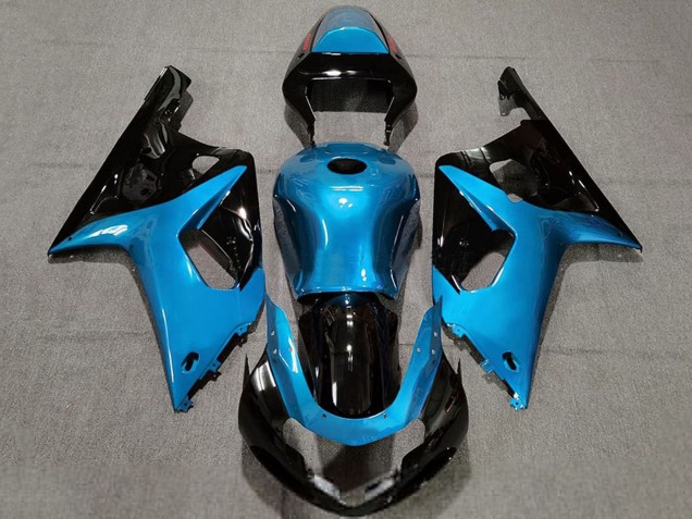 Mejores Carenados Moto Suzuki GSXR 600 / GSXR 750 2001-2003 - Azul Claro Negro Brillante
