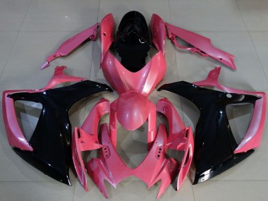 Mejores Carenados Moto Suzuki GSXR 600 / GSXR 750 2006-2007 - Rosa Negro Brillante