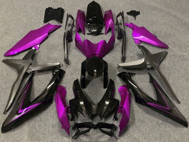 Mejores Carenados Moto Suzuki GSXR 600 / GSXR 750 2008-2010 - Rosa Negro Brillante Negro Mate