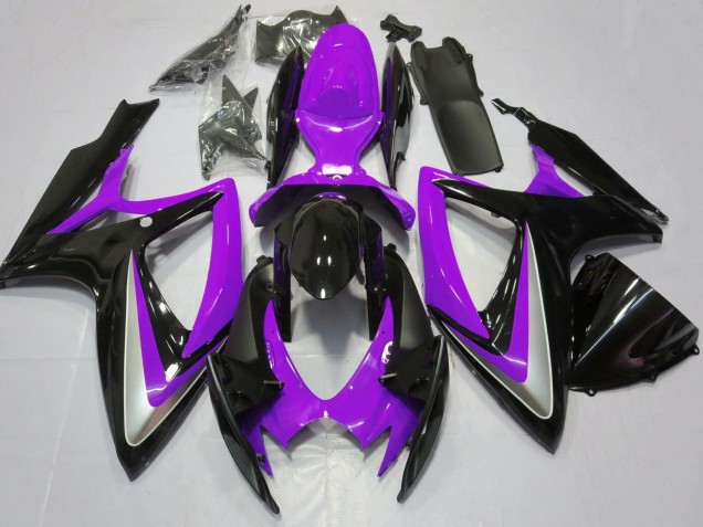 Mejores Carenados Moto Suzuki GSXR 600 / GSXR 750 2006-2007 - Púrpura Negro Brillante