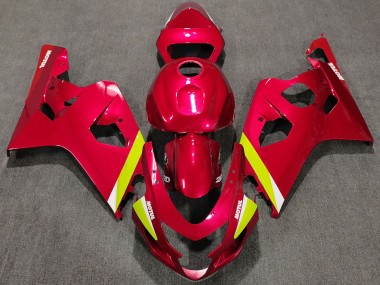 Mejores Carenados Moto Suzuki GSXR 600 / GSXR 750 2004-2005 - Rojo Amarillo Blanco