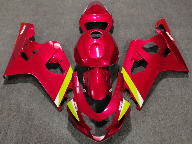 Mejores Carenados Moto Suzuki GSXR 600 / GSXR 750 2004-2005 - Rojo Amarillo Blanco