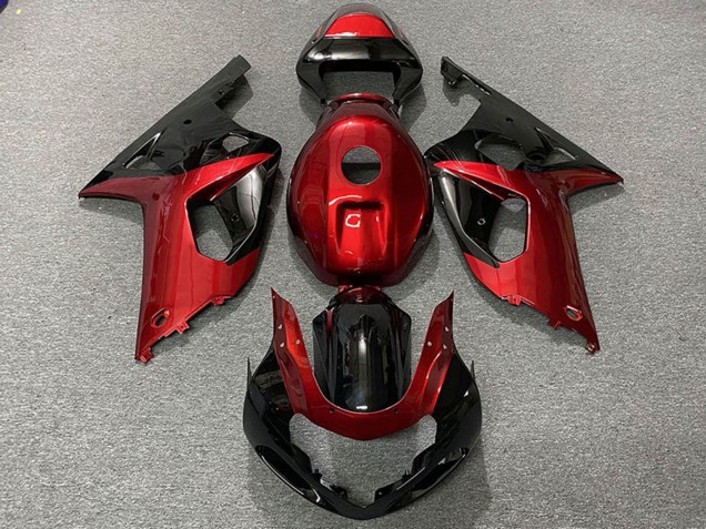 Mejores Carenados Moto Suzuki GSXR 600 / GSXR 750 2001-2003 - Rojo Negro Brillante