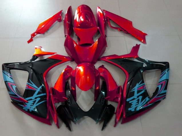 Mejores Carenados Moto Suzuki GSXR 600 / GSXR 750 2006-2007 - Rojo Negro Azul Claro