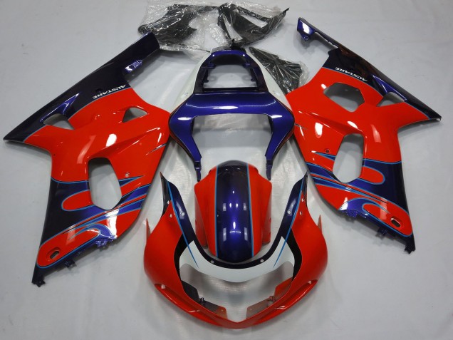 Mejores Carenados Moto Suzuki GSXR 600 / GSXR 750 2001-2003 - Rojo Azul Negro Brillante