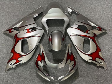 Mejores Carenados Moto Suzuki GSXR 600 / GSXR 750 2001-2003 - Plata Rojo