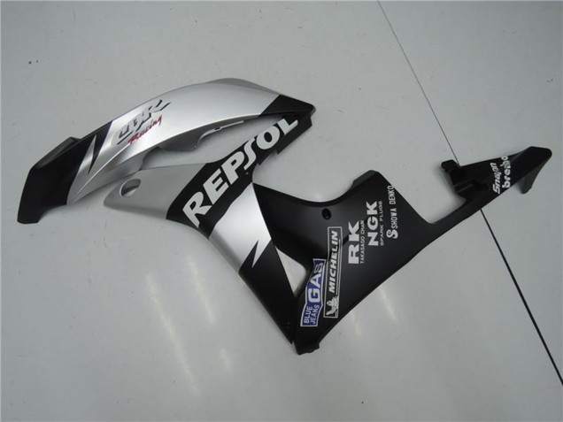 Mejores Carenados Moto Honda CBR600RR 2007-2008 - Negro Mate Plata Gris Repsol