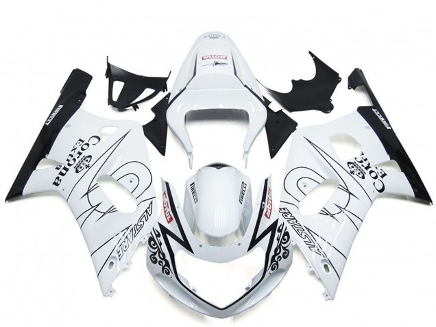 Mejores Carenado Moto Suzuki GSXR 600 / GSXR 750 2001-2003 - Blanco Negro Corona Alstare
