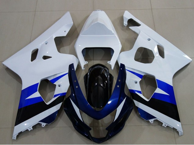Mejores Carenado Moto Suzuki GSXR 600 / GSXR 750 2004-2005 - Blanco Azul Negro Brillante