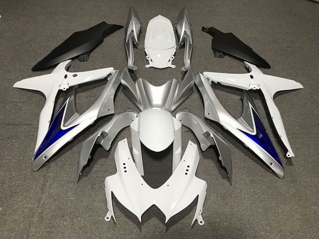 Mejores Carenados Moto Suzuki GSXR 600 / GSXR 750 2008-2010 - Blanco Plata Azul Negro Mate