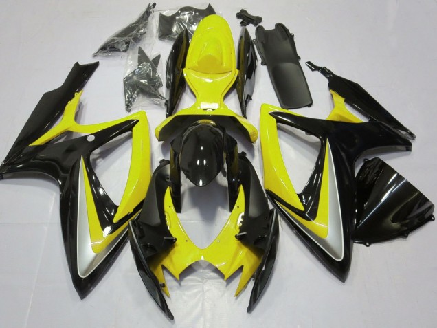 Mejores Carenados Moto Suzuki GSXR 600 / GSXR 750 2006-2007 - Amarillo Negro Brillante