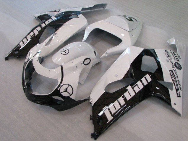 Mejores Carenados Moto Suzuki GSXR 600 / GSXR 750 2001-2003 - Blanco Negro Brillante Jordan Michelin
