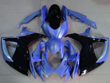 Mejores Carenados Moto Suzuki GSXR 600 / GSXR 750 2006-2007 - Azul Claro Negro Brillante