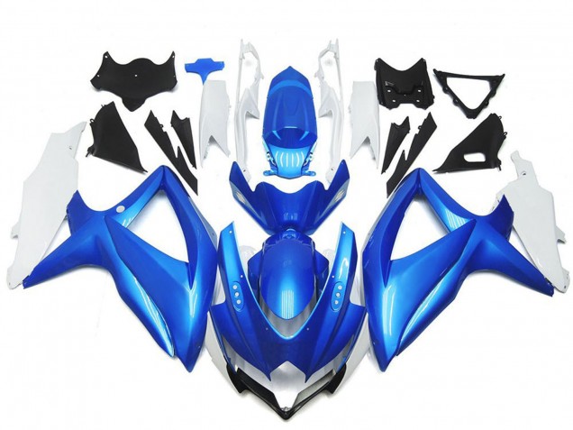 Mejores Carenados Moto Suzuki GSXR 600 / GSXR 750 2008-2010 - Blanco Azul Claro