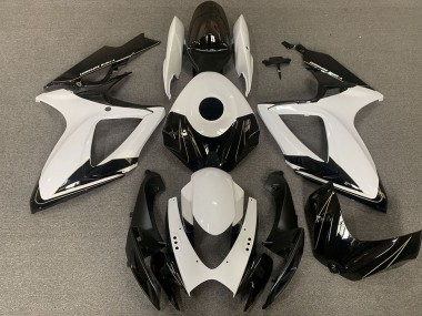 Mejores Carenados Moto Suzuki GSXR 600 / GSXR 750 2006-2007 - Blanco Negro Brillante